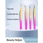 睫毛镊子生产厂家-纳米冰花金色