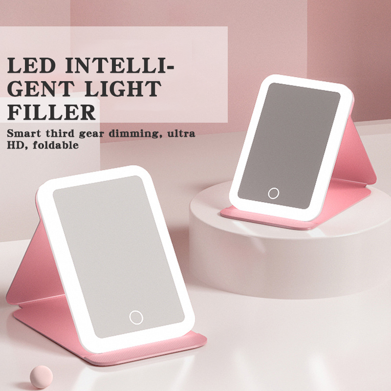 Desktop Makeup Mirror Manufacturer - Three-Tone Light Folding