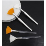 Fan Brush Supplier - Esthetician Cleaning Silver White