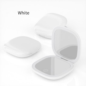 便携化妆镜供应商- LED可充电5倍银色