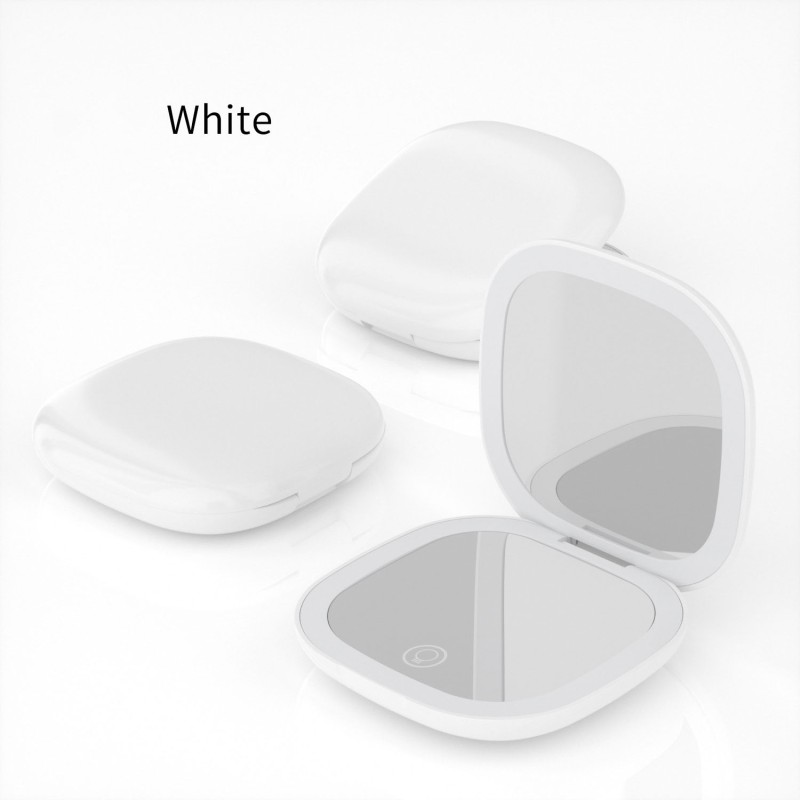 便携化妆镜供应商- LED可充电5倍银色