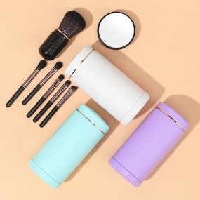 Portable Makeup Brush Manufacturer - 6 in 1 With Mirror