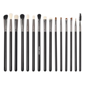 Makeup Brush Set Supplier - Private Label 15pcs Glossy Black