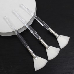 Fan Brush Supplier - Esthetician Cleaning Silver White