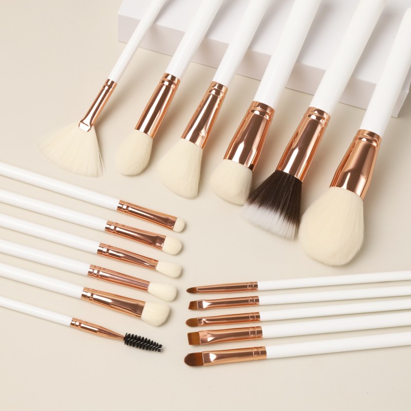 Luxury Makeup Brush Supplier - EMF 18pcs Rose Gold Bucket