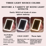 Desktop Makeup Mirror Manufacturer - Three-Tone Light Folding