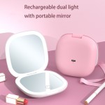便携化妆镜供应商- LED可充电5倍银色