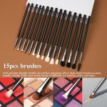 Makeup Brush Set Supplier - Private Label 15pcs Glossy Black