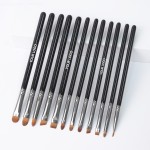 Eyeliner Brush Set Supplier - EMF 12pcs Flat Angled Wholesale
