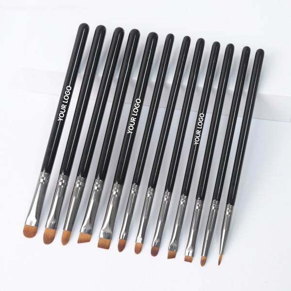 Eyeliner Brush Set Supplier - EMF 12pcs Flat Angled Wholesale