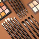 Makeup Brush Set Supplier - Private Label 15pcs Glossy Black