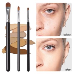 Vegan Makeup Brush Supplier - Custom Logo 3pcs Synthetic Hair