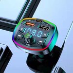 FM Transmitter - Manufacturer Q7 Handsfree Car MP3 Dual USB One Type C