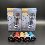 Car Charger - Manufacturer Aluminium Alloy 5V 2.4A 12W Dual Ports Type C USB C A&C