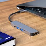 Type-C Hub - Manufacturer 5-in-1 Aluminium Alloy USB 3.0 4K HDTV 3.5mm Audio