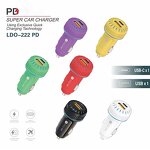 Car Charger - Manufacturer Colorful 12W A+C 5V 2.4A USB Type C 2 Ports