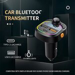 FM Transmitter - Manufacturer BT 5.3 Type-C Dual USB 3.1A LED Backlit MP3 Player
