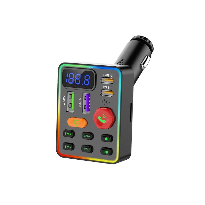 FM Transmitter - Manufacturer Q53 BT 5.3 MP3 Car Charger 15W Type-C Port TF Card