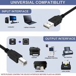 Cable - Manufacturer USB B Cable for Printer USB 2.0 AM to BM for Computer