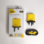 Wall Charger - Manufacturer 2IN1 US EU UK Plug QC3.0 Fast Charge with Cable