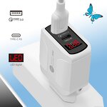 Wall Charger - Manufacturer LED A+C Quick Charge 3.0 20W PD Digital Display