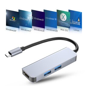 Docking Station - Manufacturer 3-in-1 Type C to 4K HDTV USB3.0 High Speed