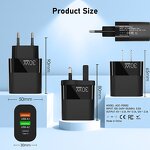 Wall Charger - Manufacturer 3 Port 30W Quick Charger QC3.0 PD 2USB 1Type C