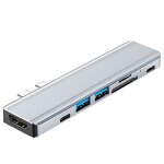 USB-C Hub - Manufacturer 7-in-1 Aluminum with PD 4K HDTV TF SD Reader