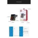 FM Transmitter - Manufacturer Q52 BT 5.3 MP3 Car Charger 15W Type-C Port TF Card