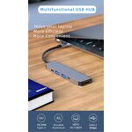 Type-C Hub - Manufacturer 5-in-1 Aluminium Alloy USB 3.0 4K HDTV 3.5mm Audio