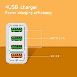 Wall Charger - Manufacturer 4 Ports 5V 2.4A 4USB QC3.0 Fast Charging