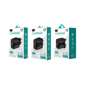 Wall Charger - Manufacturer US/EU/UK Plug Dual Ports Led Digital Display 5v 3.1A