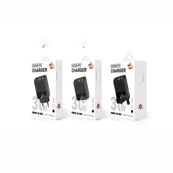 Wall Charger - Manufacturer 3 Port 30W Quick Charger QC3.0 PD 2USB 1Type C