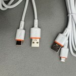 Cable - Manufacturer Orange USB Type c Flat Micro USB Fast Charging for Samsung