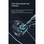 FM Transmitter - Manufacturer C56 BT 5.3 PD Type C Dual USB Colorful Ambient Light