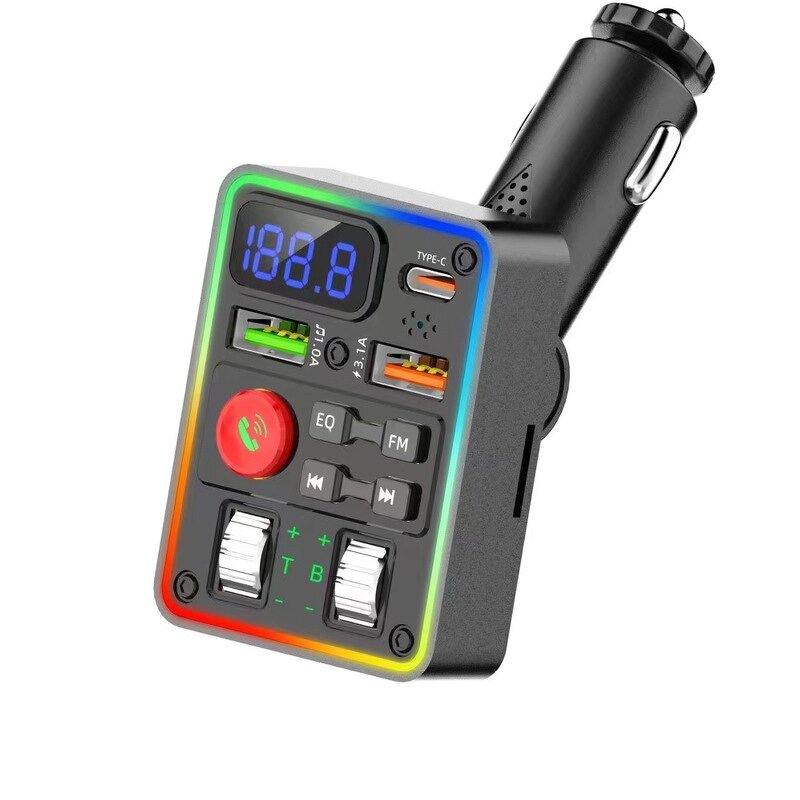 FM Transmitter - Manufacturer Q52 BT 5.3 MP3 Car Charger 15W Type-C Port TF Card