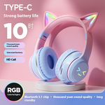 Head-Mounted Headset Manufacturer - Cross-Border Popular BT618 E-Sports Mobile Phone Wireless Subwoofer All-Inclusive Cat Ears JL ANC