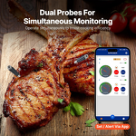 BBQ Thermometer Manufacturer - JX268 Smart Home Probe with for Bluetooth & WiFi Connectivity High Temperature Resistance Wooden Shell OLED Display