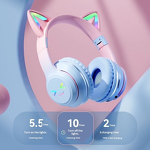 Head-Mounted Headset Manufacturer - Cross-Border Popular BT618 E-Sports Mobile Phone Wireless Subwoofer All-Inclusive Cat Ears JL ANC