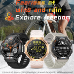 Smart Watch Manufacturer - KC91 GPS AI Voice Assistant Dial TFT Flashlight GPT for Call Sports Tracking Android Compatible Remote Control