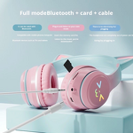 Head-Mounted Headset Manufacturer - Cross-Border Popular BT618 E-Sports Mobile Phone Wireless Subwoofer All-Inclusive Cat Ears JL ANC
