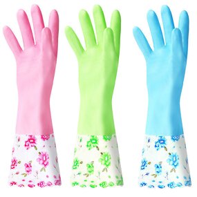 Household Gloves Manufacturer - Winter Plush Lengthened Thickened PVC Sleeves Non-slip for Laundry Dishwashing
