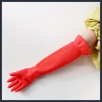 Kitchen Gloves Manufacturer - 55cm Red Latex Medium Thickness Anti-slip Waterproof Dishwashing All Seasons