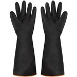 Industrial Latex Gloves Manufacturer - Black Acid Alkali Resistant Reusable Thickened Waterproof Durable Anti-skid