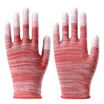 Labor Protection Gloves Manufacturer - PU Coated Finger Dust-free Anti-static Stripe Print Pastoral