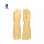 Household Gloves Manufacturer - 38cm Pure Rubber Latex for Dishwashing Kitchen Hygiene Cleaning