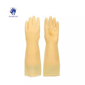Household Gloves Manufacturer - 38cm Pure Rubber Latex for Dishwashing Kitchen Hygiene Cleaning