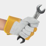 Welding Gloves Manufacturer - Two-layer Cowhide Electric Heat-insulating Tear-Resistant Anti-Slip 27cm Yellow