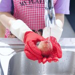 Household Gloves Manufacturer - Colour Blocking Latex Korean Waterproof Reusable Comfortable Lightweight Dishwashing