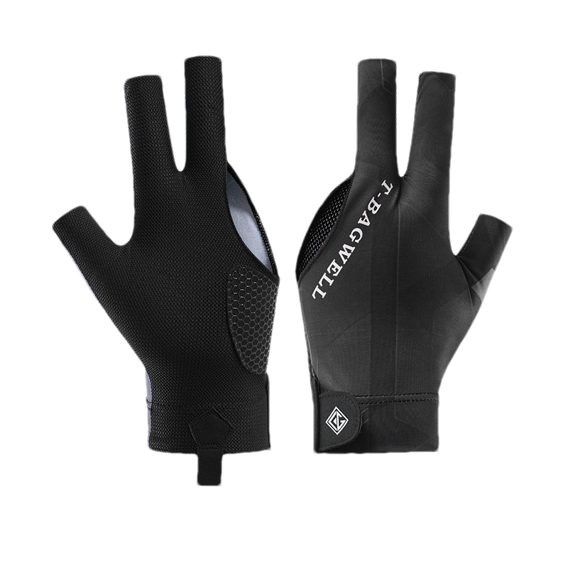 Snooker Billiard Glove Manufacturer - AG011 Exposed Three Fingers Ice Silk Breathable Non-slip Left Hand Single